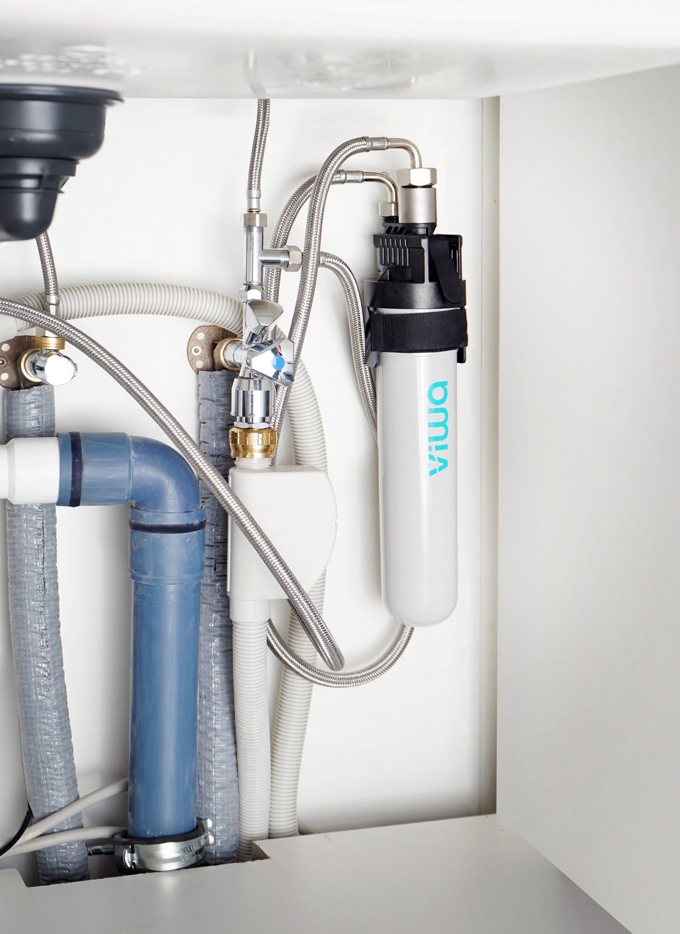 viwa Trinkwasserfeinfilter, real installiert unter der Küchenspüle